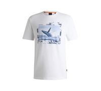 BOSS Cotton-jersey T-shirt with photographic print - Style Te_Dunetrace, 50539187 White XXXL
