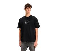 BOSS Mens Te Voyage Relaxed-fit T-Shirt in Cotton with Logo Artwork Black