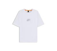 BOSS Mens Te Voyage Relaxed-fit T-Shirt in Cotton with Logo Artwork White