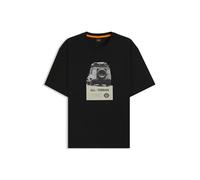 BOSS Mens Te Wagon Relaxed-fit T-Shirt in Cotton Jersey with Printed Artwork Black