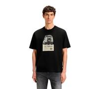 BOSS Mens Te Wagon Relaxed-fit T-Shirt in Cotton Jersey with Printed Artwork Black