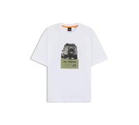 Boss Mens T-Shirt TE Wagon BOSS Printed Graphic Crew Neck Tee in White