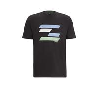 BOSS Mens Tee 3 Cotton-Jersey T-Shirt with Flag-Inspired Artwork