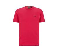 BOSS Mens Tee Curved Organic-Cotton Logo T-Shirt in a Regular fit Pink
