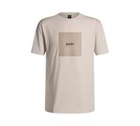 BOSS Mens Tee Logo Rib T-Shirt - Colour: 284 Open Beige - Size: XXL