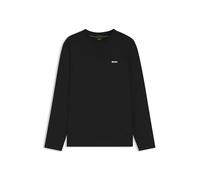 BOSS Mens Tee Long Long-Sleeved T-Shirt in Stretch Cotton with Contrast Logo