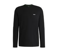 BOSS Mens Tee Long Long-Sleeved T-Shirt in Stretch Cotton with Contrast Logo