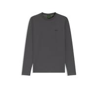 BOSS Mens Tee Long Long-Sleeved T-Shirt in Stretch Cotton with Contrast Logo
