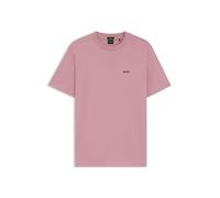 BOSS Mens Tee Regular-fit T-Shirt in Stretch Cotton with Contrast Logo