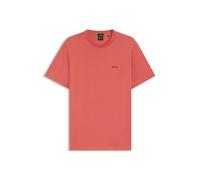 BOSS Regular-fit T-shirt in stretch cotton with contrast logo - Style Tee, 50506373 Orange M