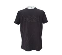 BOSS Men's Teebo Logo Printed Jersey T-Shirt Top (UK, Alpha, M, Regular, Regular, Black)