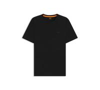 BOSS Mens Tegood Cotton slub T-Shirt with Logo Detail Black