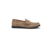 BOSS Suede moccasins with penny trim and embossed logo - Style Tevan_Mocc_sd, 50563161 Beige 7