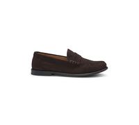 BOSS Mens Tevan Mocc Suede Moccasins with Penny Trim and Embossed Logo Size 9