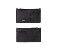 BOSS Men's Textured Black Leather 10CC Zip Wallet