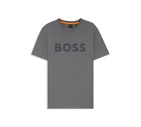 BOSS Mens Thinking 1 Cotton-Jersey T-Shirt with Rubber-Print Logo