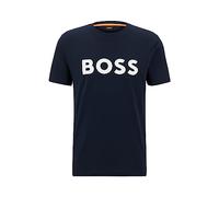 BOSS Mens Thinking 1 Cotton-Jersey T-Shirt with Rubber-Print Logo