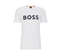 BOSS Mens Thinking 1 Cotton-Jersey T-Shirt with Rubber-Print Logo