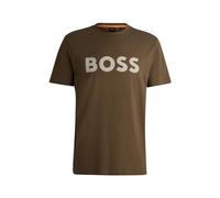 BOSS Mens Thinking 1 Cotton-Jersey T-Shirt with Rubber-Print Logo