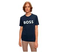 BOSS Mens Thinking 1 Cotton-Jersey T-Shirt with Rubber-Print Logo