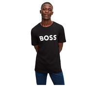 BOSS Mens Thinking 1 Cotton-Jersey T-Shirt with Rubber-Print Logo