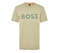 BOSS Cotton-jersey T-shirt with Large Logo Print (Green, XXXL)