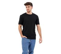 BOSS Mens Tiburt 240 Cotton-Blend T-Shirt with Bubble-Jacquard Structure Black
