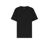 BOSS Mens Tiburt 240 Cotton-Blend T-Shirt with Bubble-Jacquard Structure Black