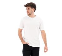BOSS Mens Tiburt 240 Cotton-Blend T-Shirt with Bubble-Jacquard Structure White