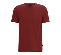 Boss Mens Tiburt Bubble Jacquard Structure T-Shirt in Brown Cotton - Size Medium
