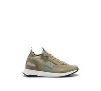 BOSS Mens Titanium Runn Titanium Suede-Trim Trainers in a Sock Style Size 6 Dark Green