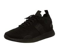 BOSS Mens Titanium Runn TTNM EVO Suede-Trim Trainers in a Sock Style Size 5 Black