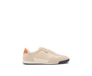 BOSS Mens Titanium SL sdtxny Mixed-Material lace-up Trainers with Suede Trims Size 6 Beige