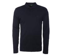 Boss Mens Tonal Logo Interlock Cotton Long Sleeve Polo Shirt - Dark Blue - Size 2XL