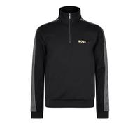 BOSS Orange Mens 1/4 Zip Loungewear Tracksuit Jacket Colour: Black 001, Size: M