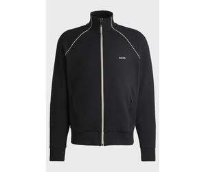 BOSS Mens Tracksuit Top Black Full Zip Track Jacket With Logo - Skaz 1 Size M