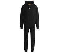 BOSS Mens TracksuitWesmallhood Contrast-logo tracksuit set in cotton terry Black