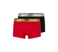 BOSS Mens Trunk 2P CO G Two-Pack of Cotton Trunks with Metallic Branded waistbands