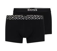 BOSS Mens Trunk 2P Silver G Two-Pack of Metallic-Branding Trunks in Stretch Cotton