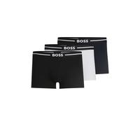 BOSS Mens Trunk 3P Bold Three-Pack of Stretch-Cotton Trunks with Logo waistbands