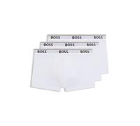BOSS Mens Trunk 3P Power Three-Pack of Logo-Waistband Trunks in Stretch Cotton