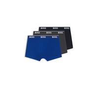 BOSS Mens Trunk 3P Power Three-Pack of Logo-Waistband Trunks in Stretch Cotton