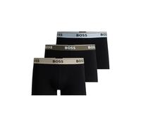 BOSS Mens Trunk 3P Power Three-Pack of Stretch-Cotton Trunks with Logo waistbands