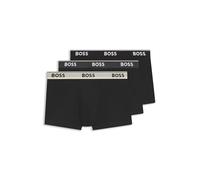 BOSS Mens Trunk 3P Power Three-Pack of Stretch-Cotton Trunks with Logo waistbands