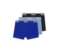 BOSS Mens Trunk 3P Power Three-Pack of Stretch-Cotton Trunks with Logo waistbands