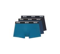BOSS Three-pack of stretch-cotton trunks with logo waistbands - Style Trunk 3P Power, 50531684 Blue M