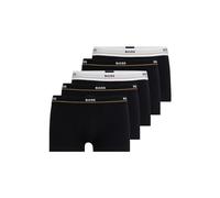 BOSS Stretch Cotton Logo Waistband Trunks, Pack of 5, Black