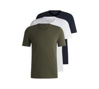 BOSS Mens TShirtRN 3P Classic Three-Pack of Embroidered-Logo Underwear T-Shirts in Cotton Jersey