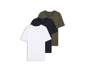 BOSS Mens TShirtRN 3P Classic Three-Pack of Embroidered-Logo Underwear T-Shirts in Cotton Jersey