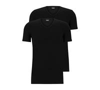 BOSS Mens TShirtVN 2P Modern Two-Pack of Slim-fit Underwear T-Shirts in Stretch Cotton Black